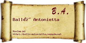 Balló Antonietta névjegykártya